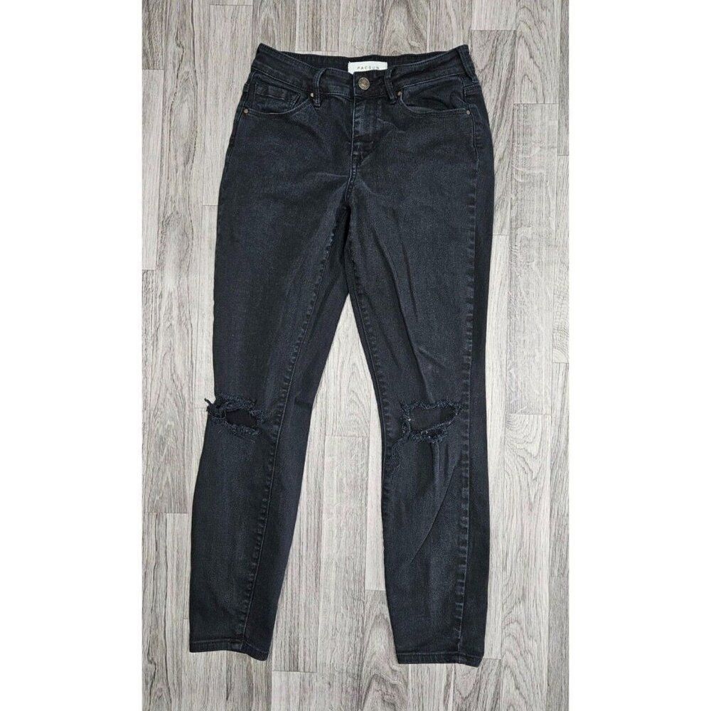 PacSun Size 24 High Rise Skinniest Ankle Distressed Black Denim Jeans